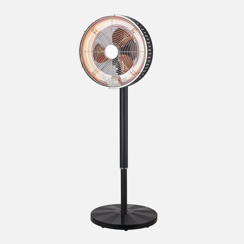 Ventilador de Pie Frío y Calor Negro Metal / Policarbonato Motor AC Temporizador Mando a Distancia