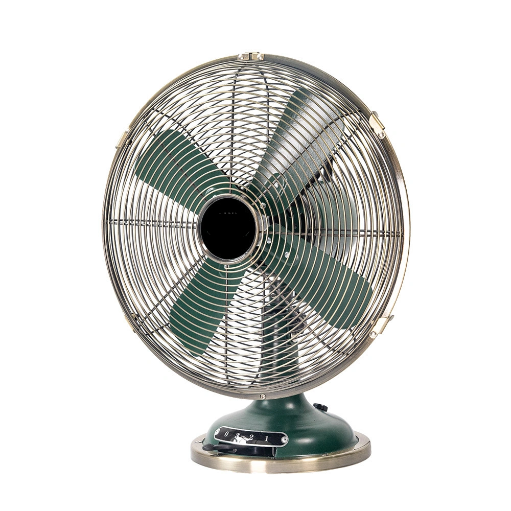 Ventilador de Sobremesa 37W Oliva/Cuero Metal Motor AC