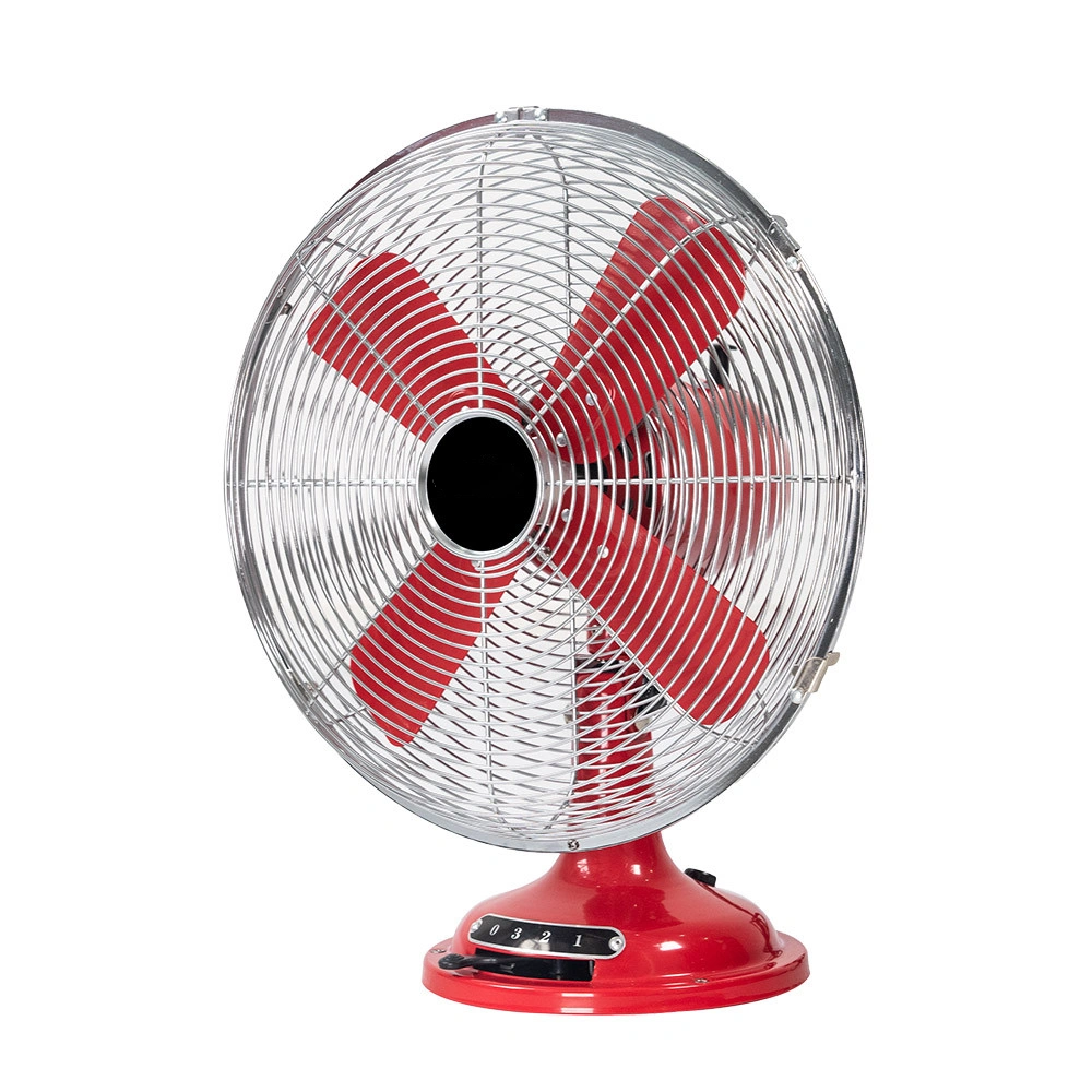 Ventilador de Sobremesa 37W Rojo/Cromo Metal Motor AC