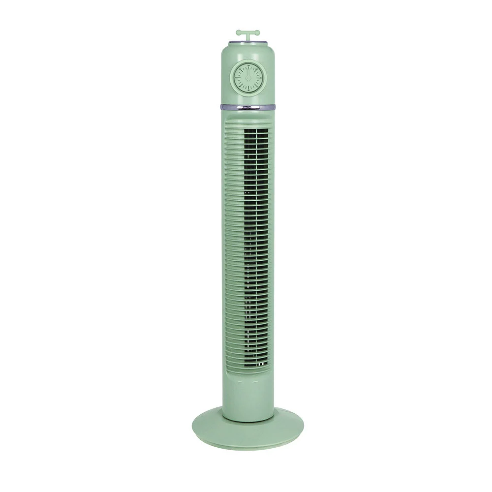 Ventilador de Pie 45W Torre Verde Metal / ABS Motor AC Temporizador