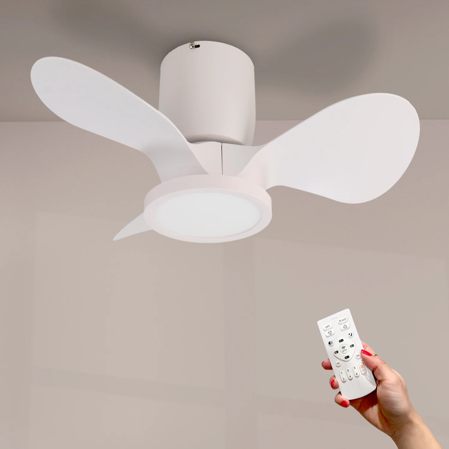 Ventilador de Techo LED Nature 38W Blanco DC Silencioso con Mando a Distancia Verano / Invierno