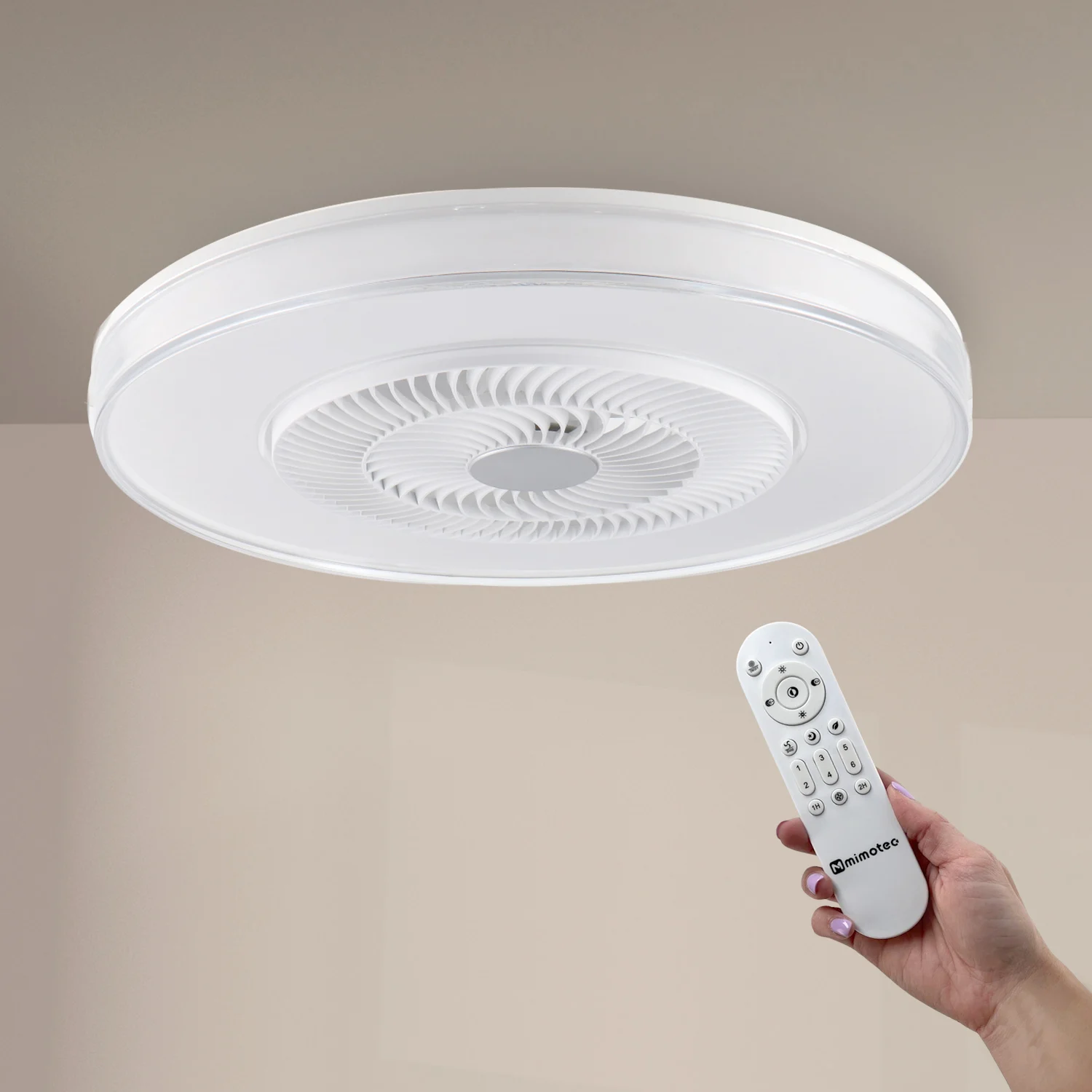 Ventilador de Techo LED Vera 59W Blanco DC Ultra Silencioso con Mando a Distancia Verano / Invierno