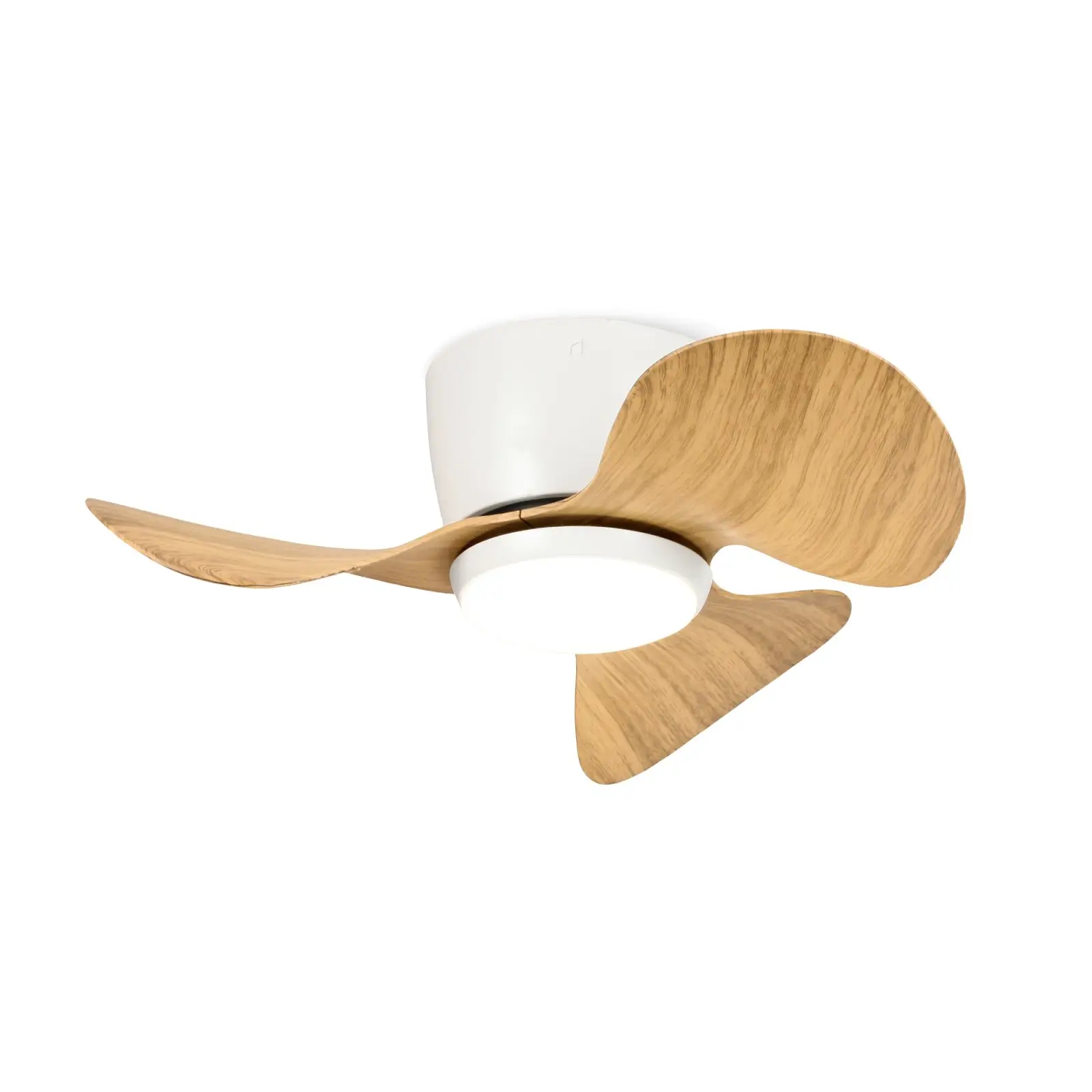 Ventilador de techo Monty Blanco con palas madera natural