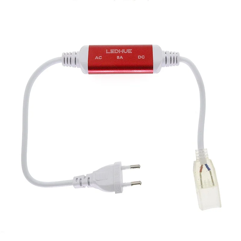 Rectificador Tira LED 220V para Tiras 10 mm + 2 Pines + 2 Tapas  + 6 Grapas
