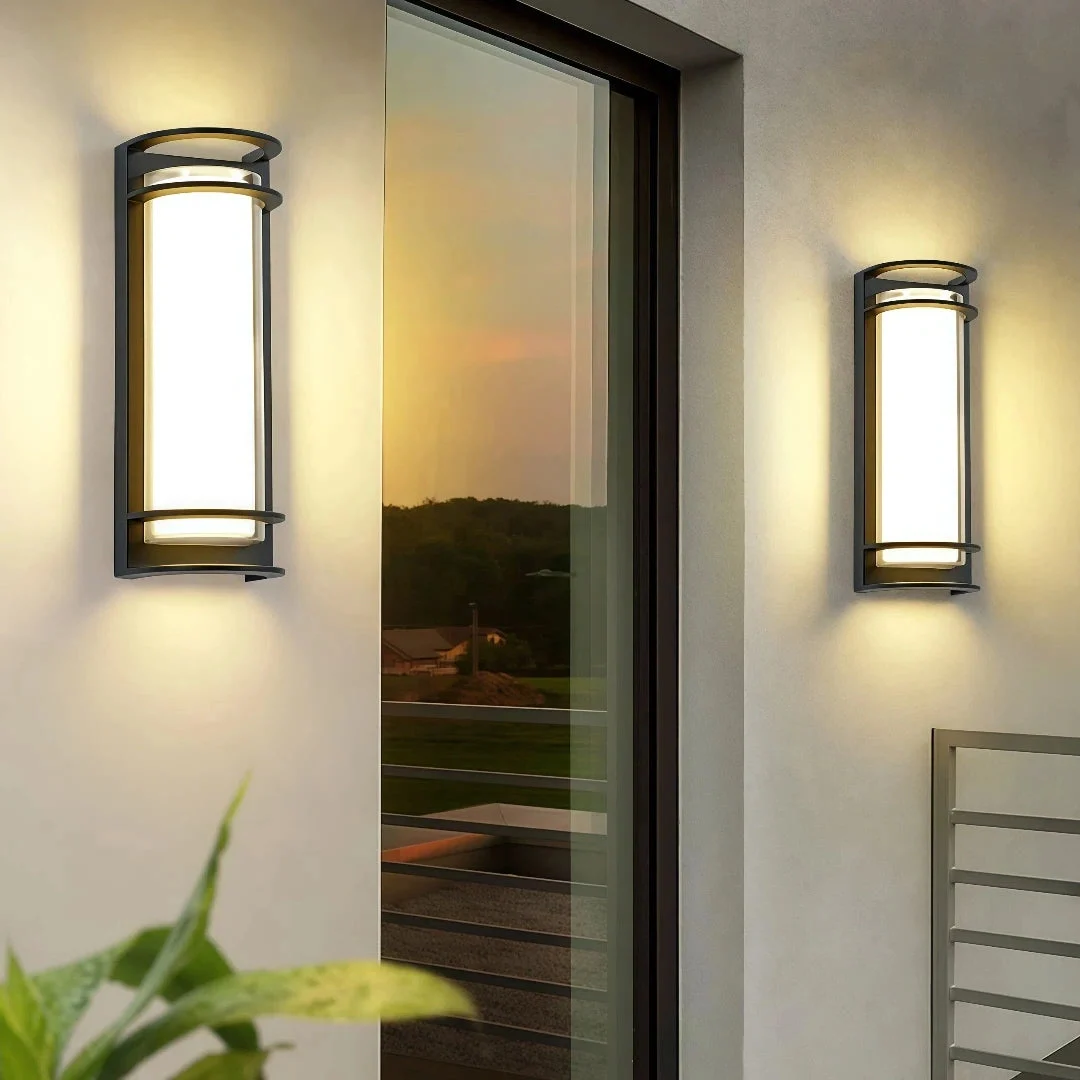 Aplique para exterior LED IP65 de metal negro con diseño moderno
