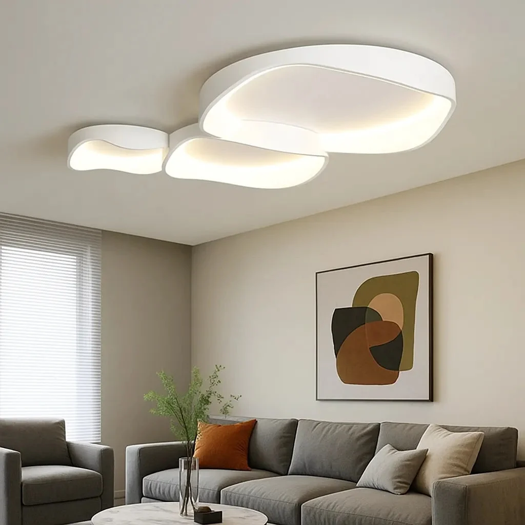 Lampara de techo diseño moderno LED regulable blanco para salón