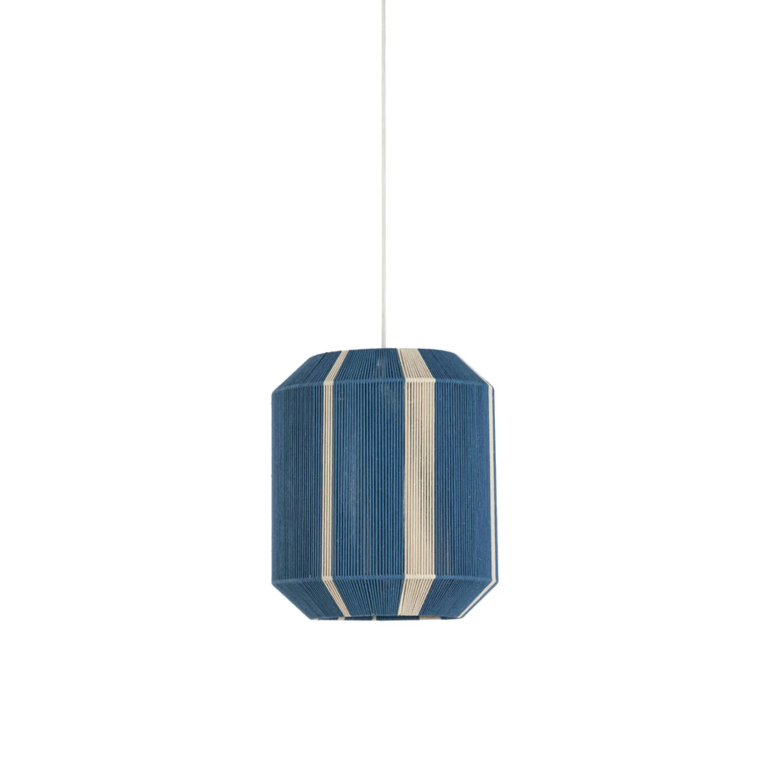 Lámpara colgante azul con rayas y tejido Light & Living Kozana