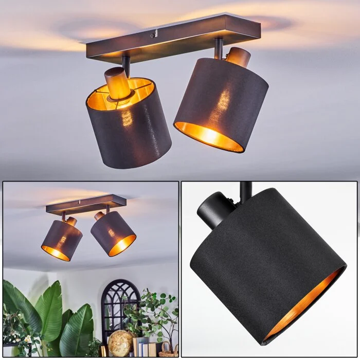 Alsen Plafones, Spot techo Negro, 2 luces