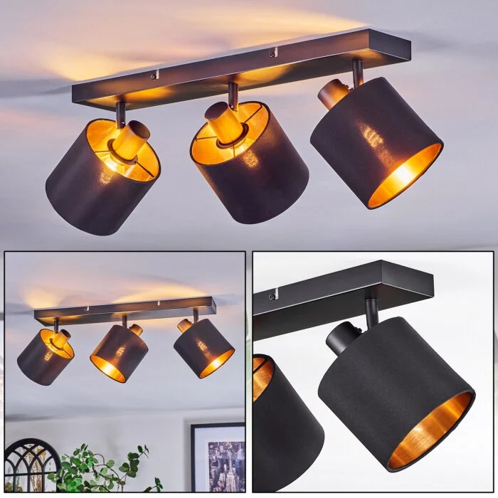 Alsen Plafones, Spot techo Negro, 3 luces