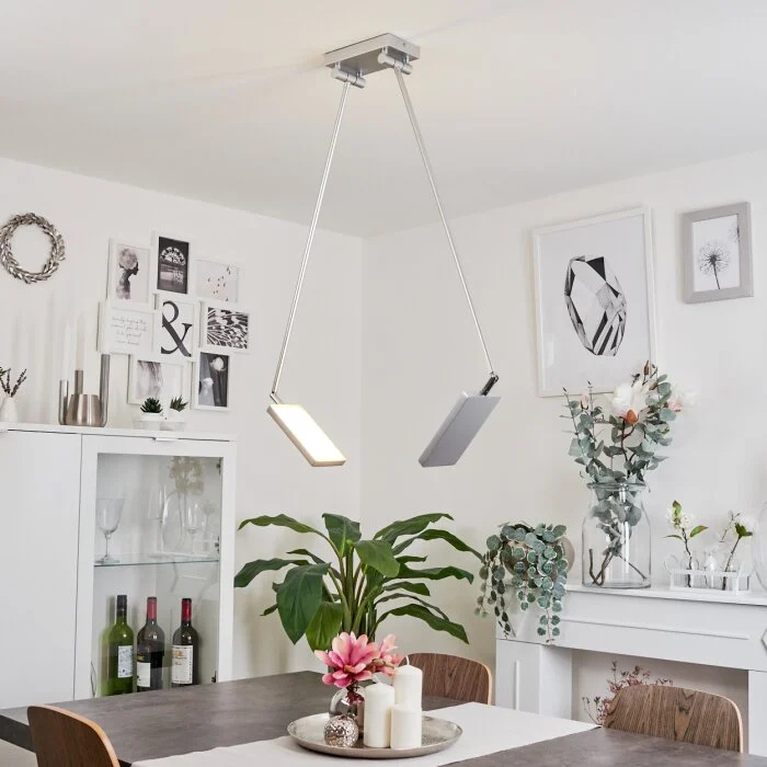 Anneau Lámpara de Techo LED Cromo, Plata, 2 luces