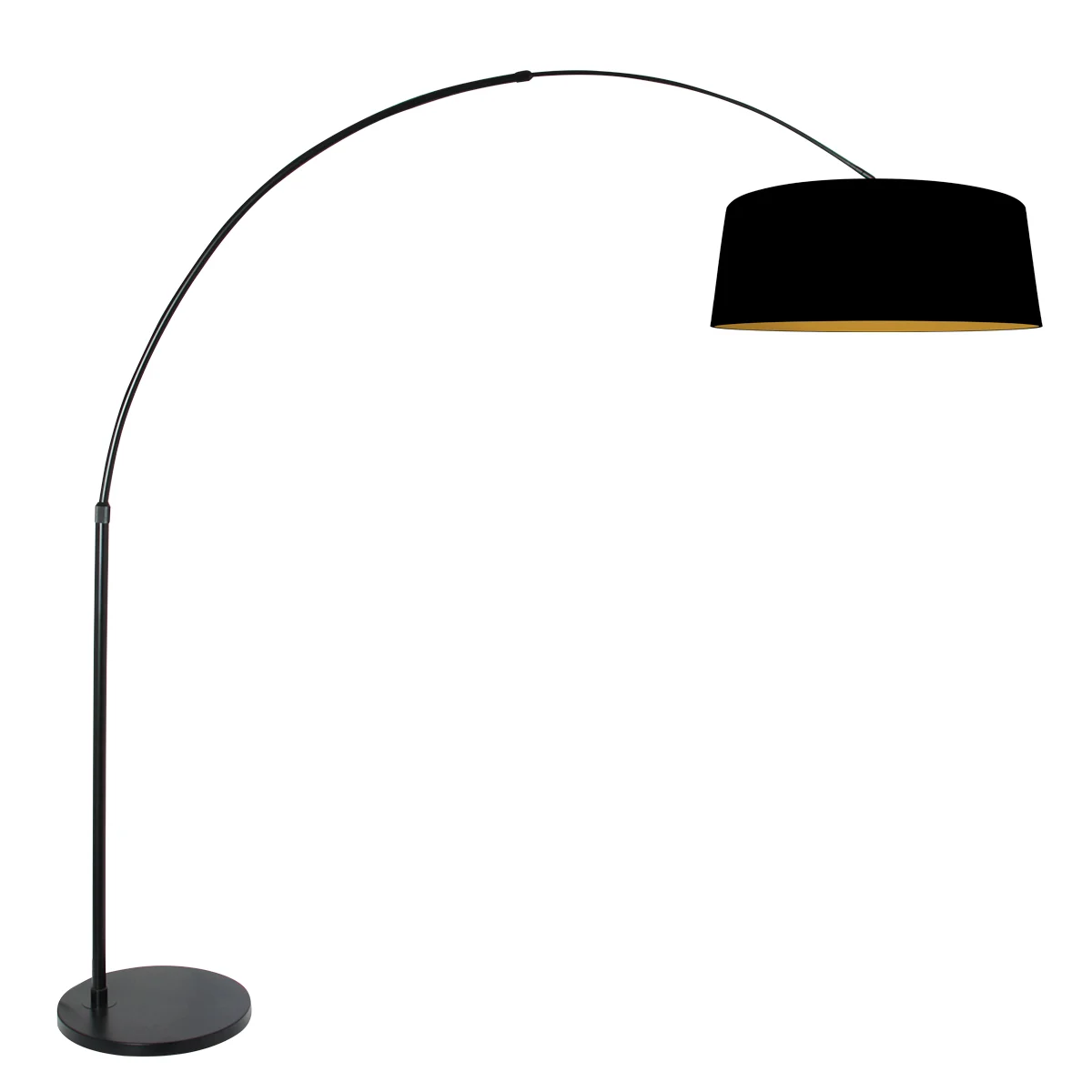 Lámpara de pie arco pantalla negra/dorada Steinhauer Sparkled Light