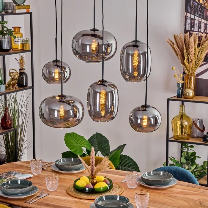 Apedo Lámparas suspendidas, Lámparas colgantes Ahumado, 6 luces