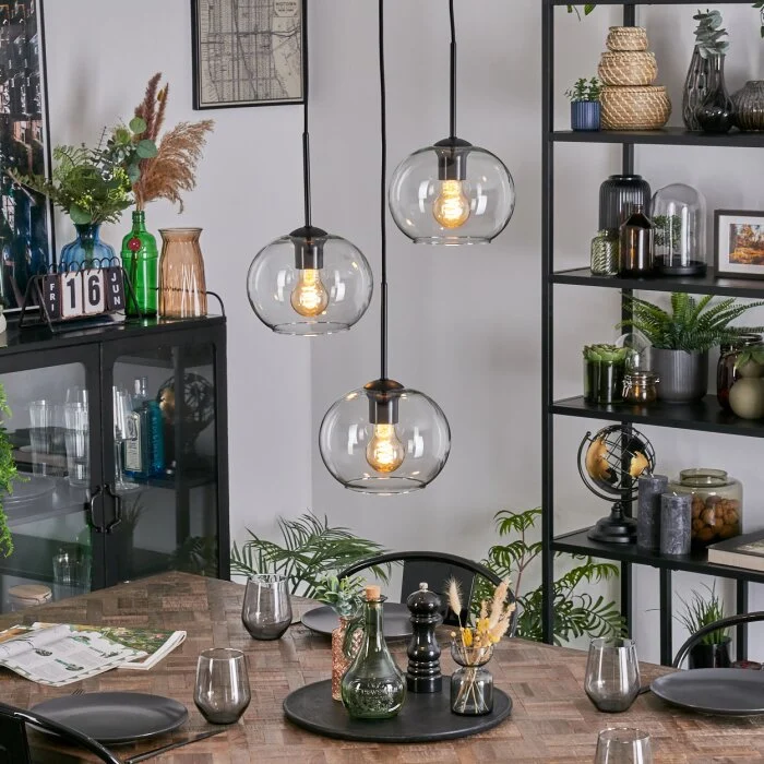 Apedo Lámparas suspendidas, Lámparas colgantes, Lámpara colgante de clúster Transparente, 3 luces