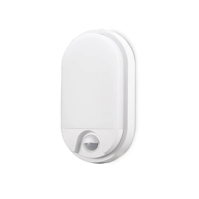 Plafón de Pared LED Oval 15W Blanco con Sensor de Movimiento IP54