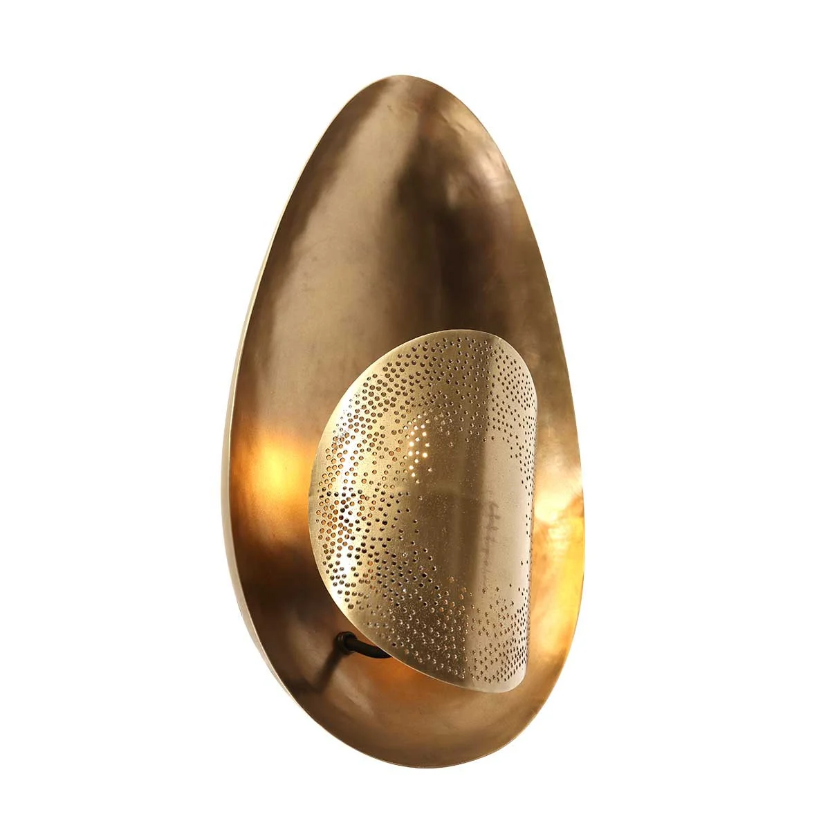 Aplique de pared retro dorado en forma de huevo Anne Light & Home Brass bronce