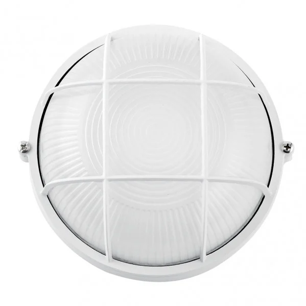 Plafón  de Exterior  Blanco Aluminio / Cristal 1xE27 IP44