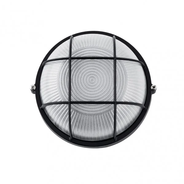 Plafón de Exterior Negro Aluminio / Cristal 1xE27 IP44