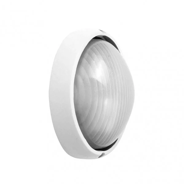 Plafón de Exterior Ovalado Blanco Aluminio / Cristal 1xE27 IP44