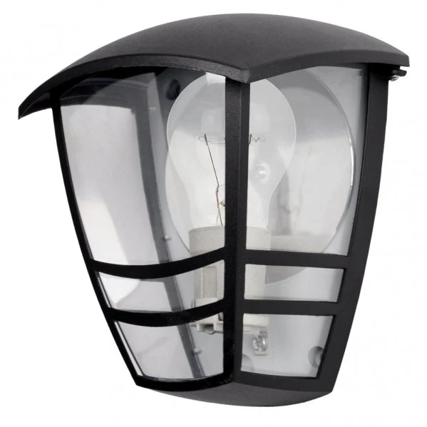 Aplique de Exterior Clásico Negro Aluminio / Policarbonato 1xE27 IP44