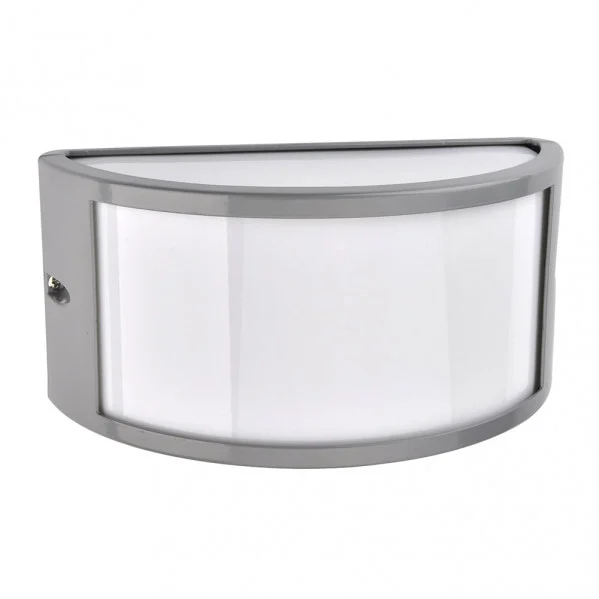Aplique de Exterior  Gris Aluminio / Policarbonato 1xE27  IP44
