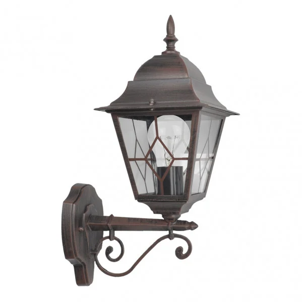 Aplique de Exterior Clásico Marrón Aluminio / Cristal 1xE27 IP44
