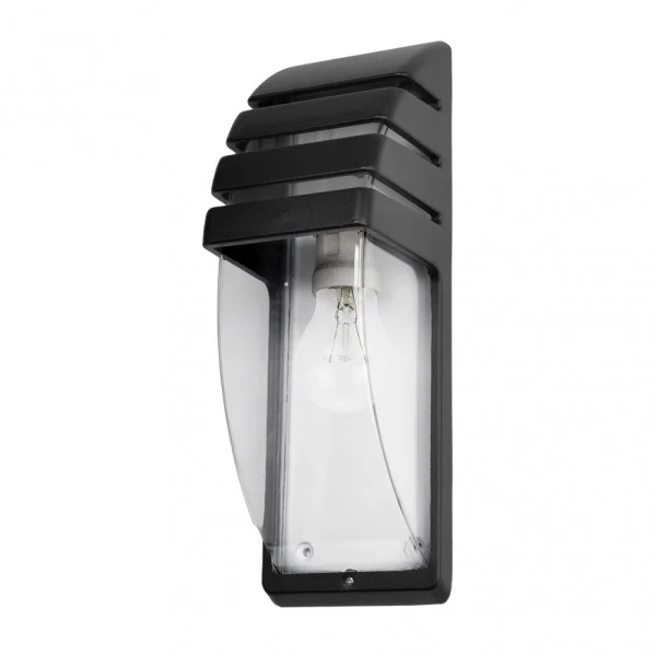 Aplique de Exterior  Negro Aluminio / Cristal 1xE27 IP44