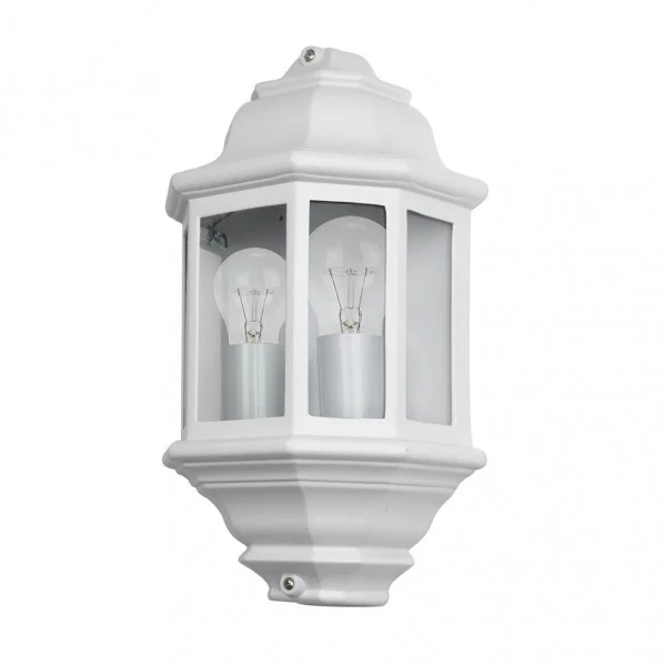 Aplique de Exterior Clásico Blanco Aluminio / Cristal 2xE27 IP44