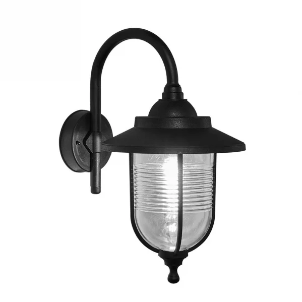 Aplique de Exterior Clásico Negro Policarbonato 1xE27 IP44