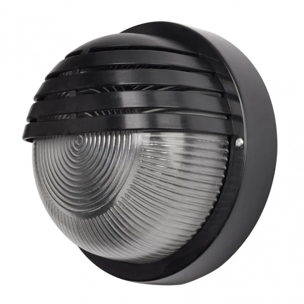 Plafón de Exterior  Negro cristal/policarbonato 1xE27 IP44