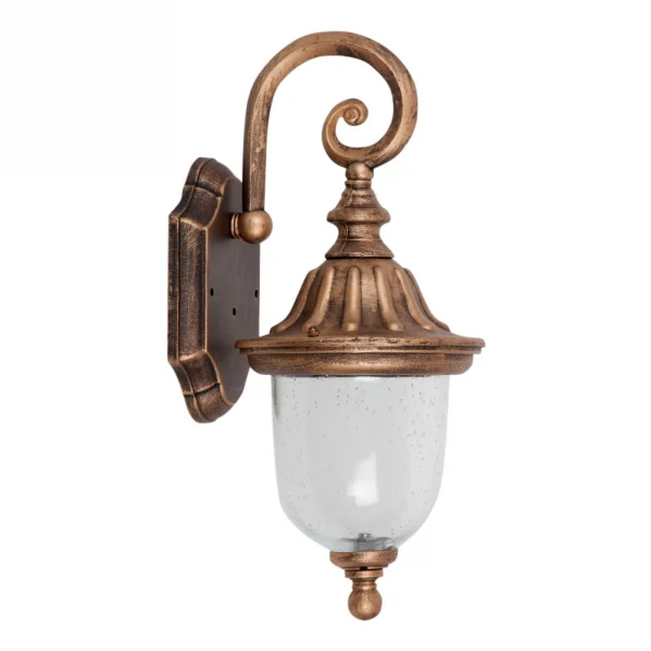 Aplique de Exterior Clásico Oro Aluminio / Cristal 1xE27 IP44