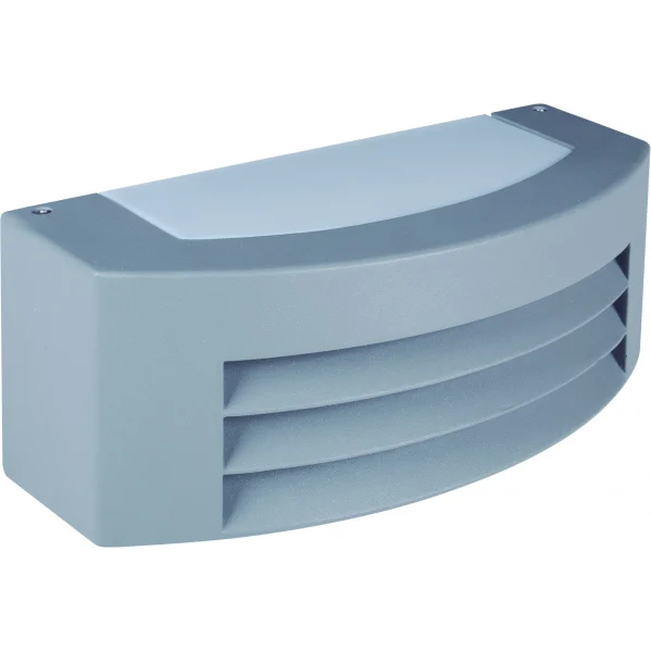 Aplique de Exterior  Gris Aluminio / Policarbonato 1xE27 IP44