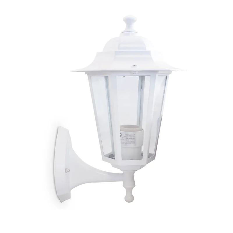 Aplique Farol Blanco Aluminio con Brazo para Jardín IP44 32cm (1XE27)