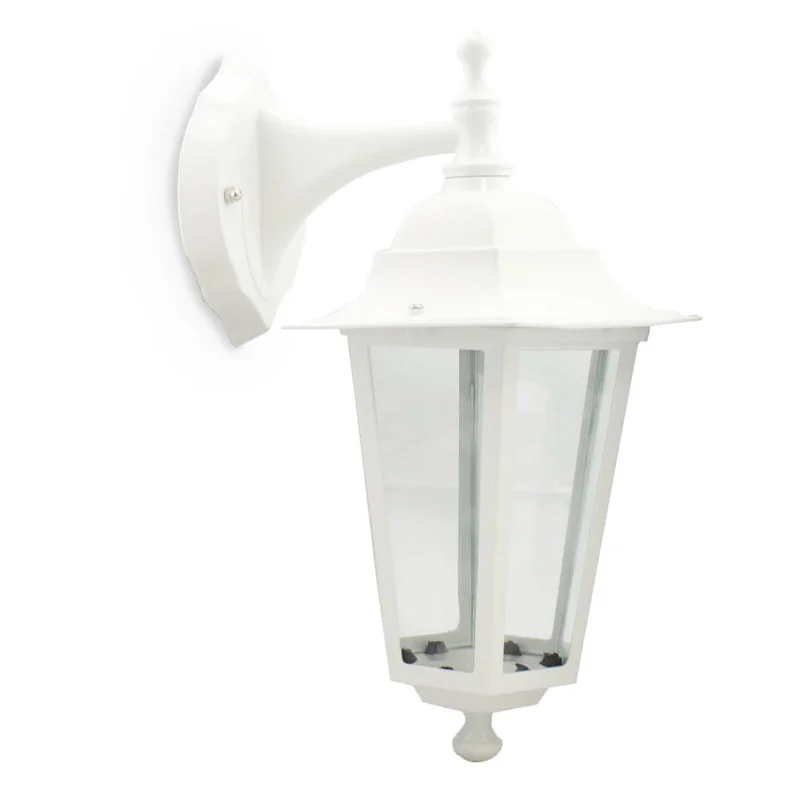 Aplique Farol Blanco Aluminio con Brazo Superior para Jardín IP44 32cm (1XE27)