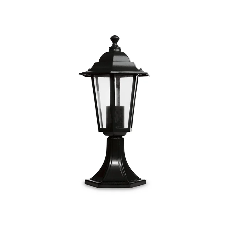 Aplique Farol Negro Aluminio Sobremuro IP44 35cm (1XE27)