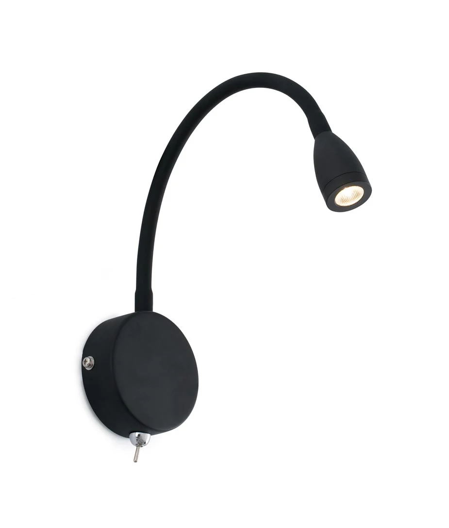 Aplique lector LED negro LOKE