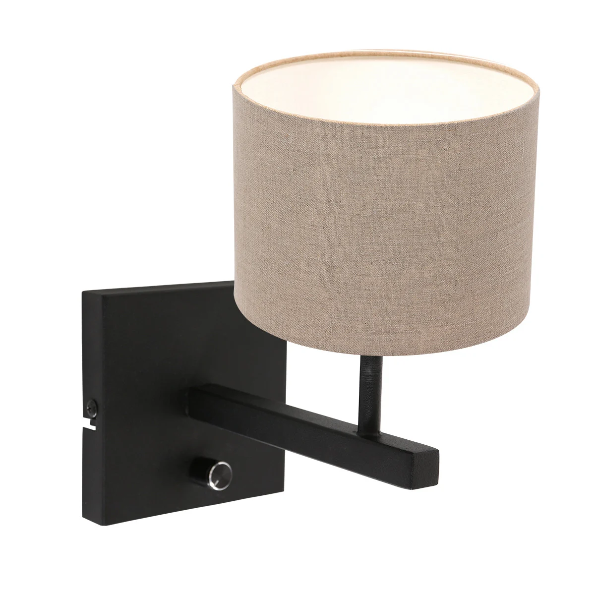 Aplique negro con pantalla beige Steinhauer Stang