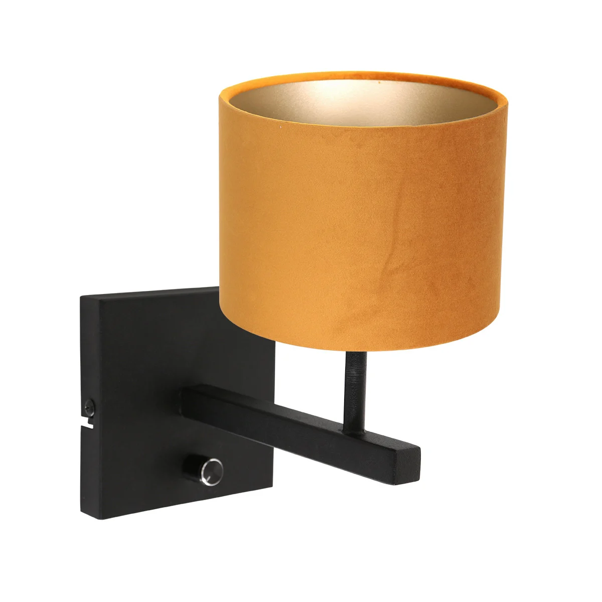 Aplique negro con pantalla ocre Steinhauer Stang