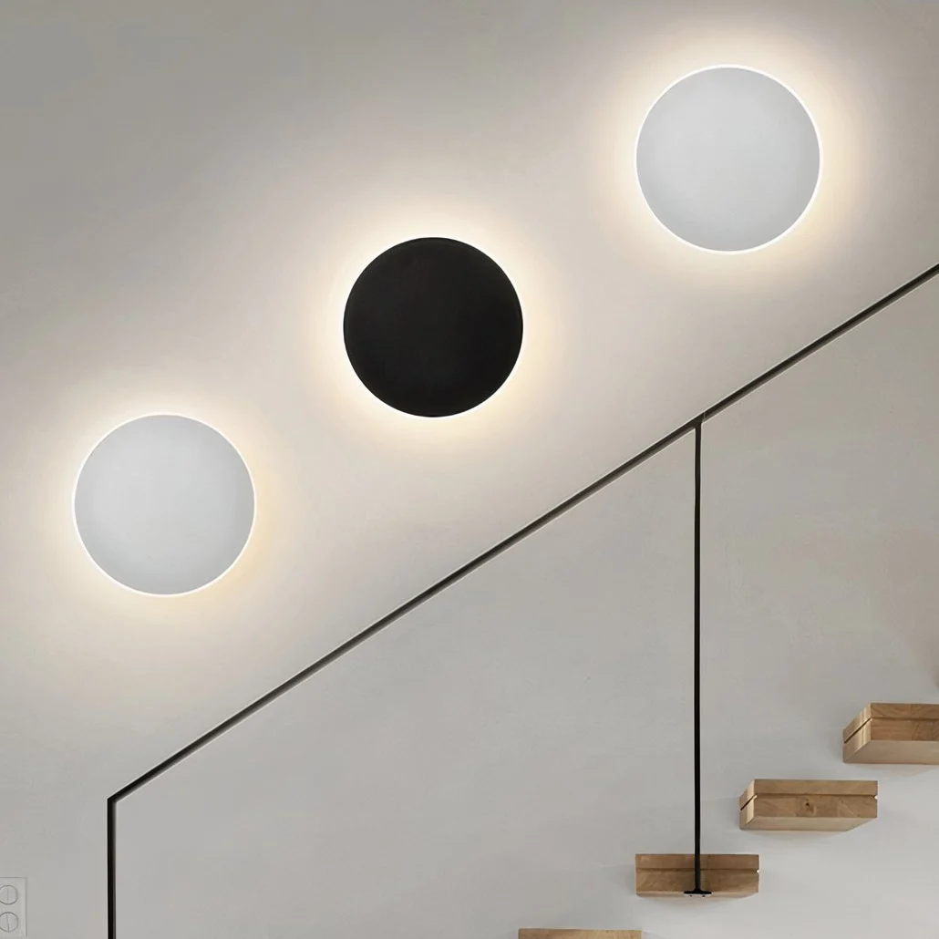 Aplique de pared redondo LED moderno para salón
