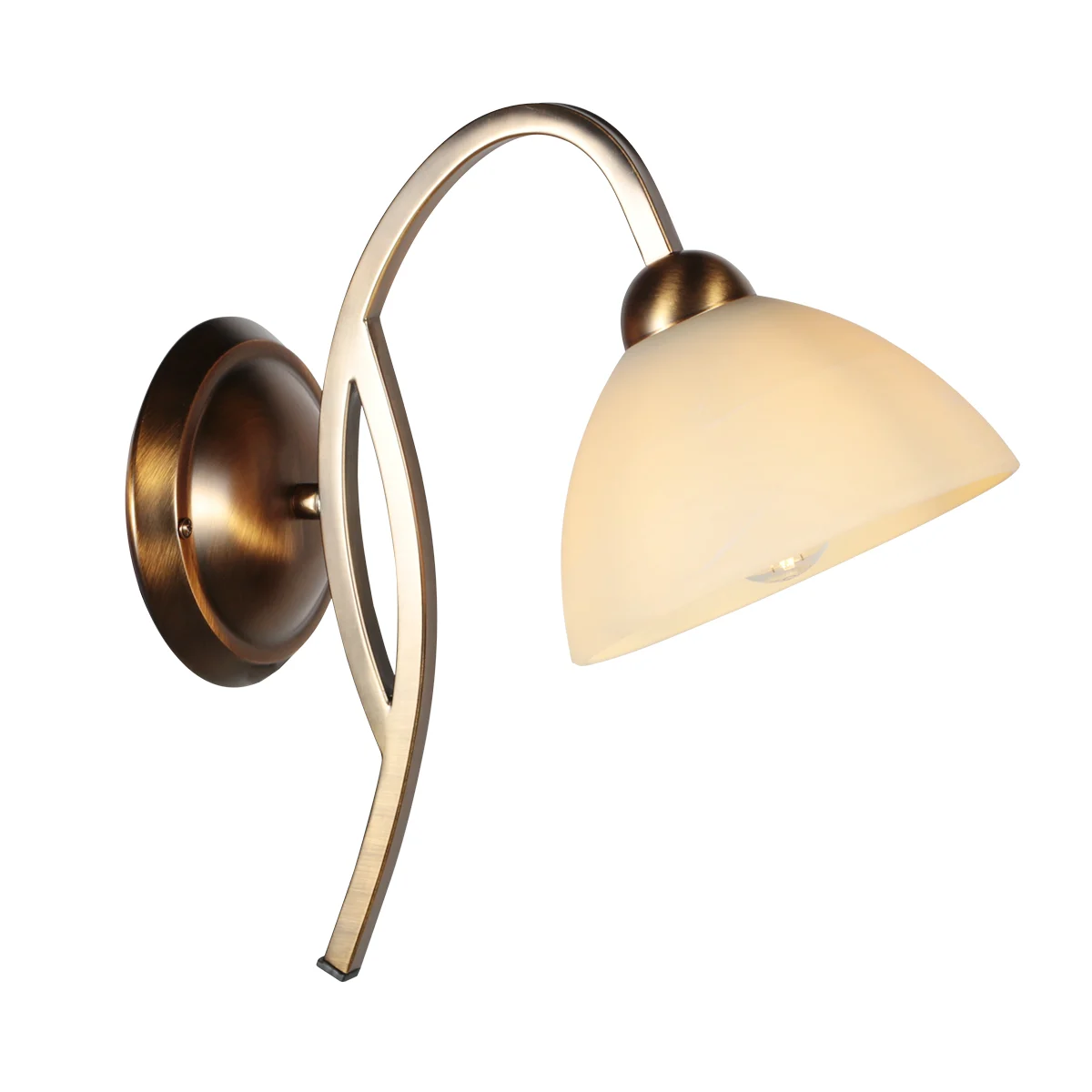Aplique de pared de bronce con pantalla de cristal color mármol crema Steinhauer Anthea