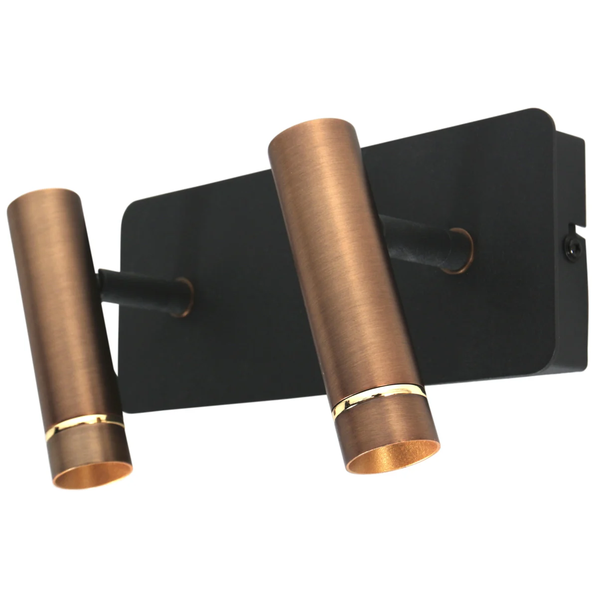 Aplique de pared negro 2 luces con detalles en bronce Mexlite Lumo