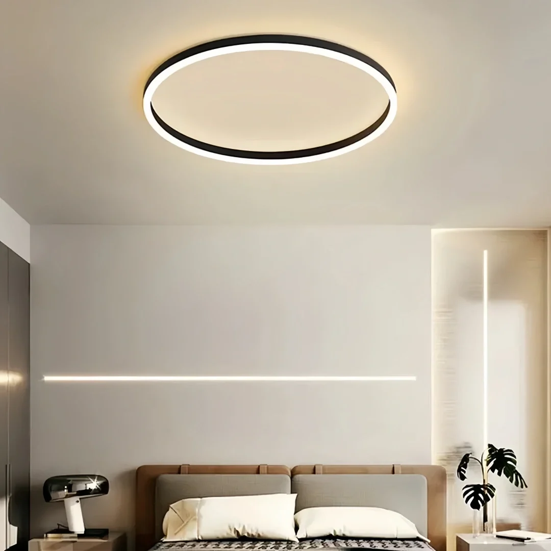 Plafón circular techo minimalista de metal regulable para dormitorio