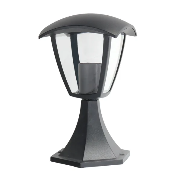 Baliza Farol Negra para Exterior Jardín 1XE27 295mm IP44