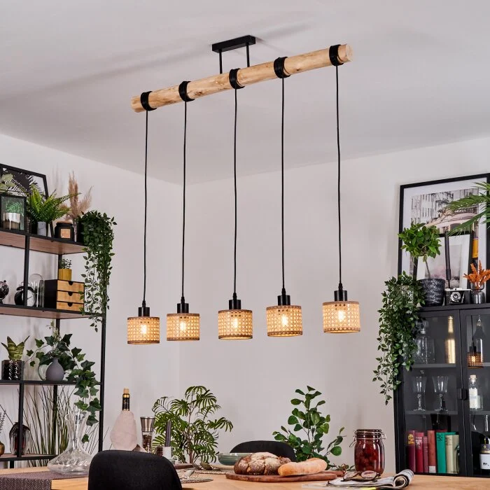 Barcos Lámparas suspendidas, Lámparas colgantes Crudo, Negro, 5 luces