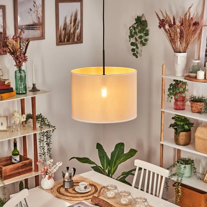 Bassagoda Lámparas suspendidas, Lámparas colgantes beige, Blanca, 1 luz