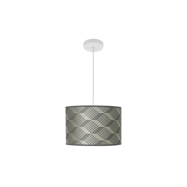 Lámpara Colgante blanco/tetris gris Blanco Gris Metal / Textil 1xE27