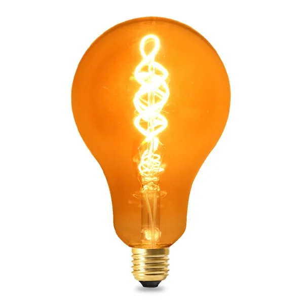 Bombilla LED Filamento Espiral E27 A100 4W Ámbar
