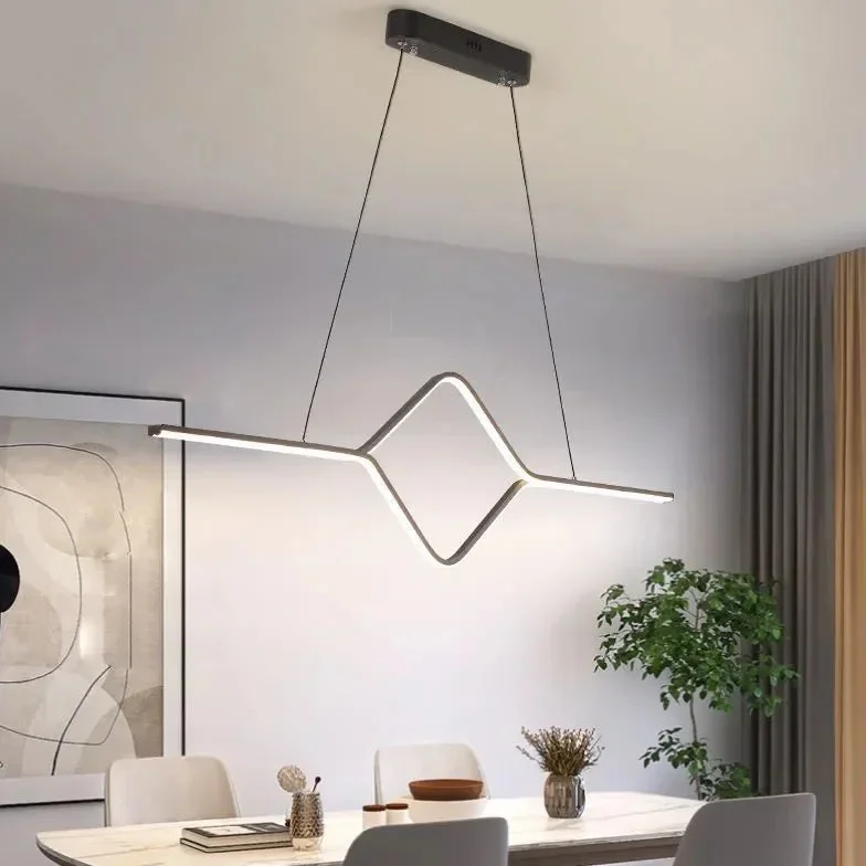 Lámpara lineal barra led colgante de diseño minimalista para comedor
