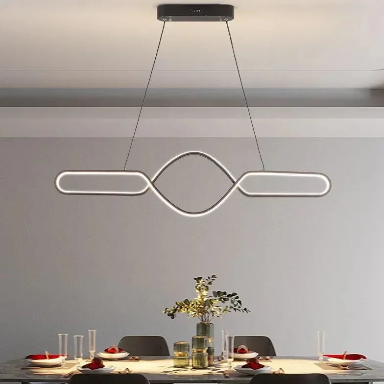Lamparas colgantes con luz LED diseño moderno y largo para comedor