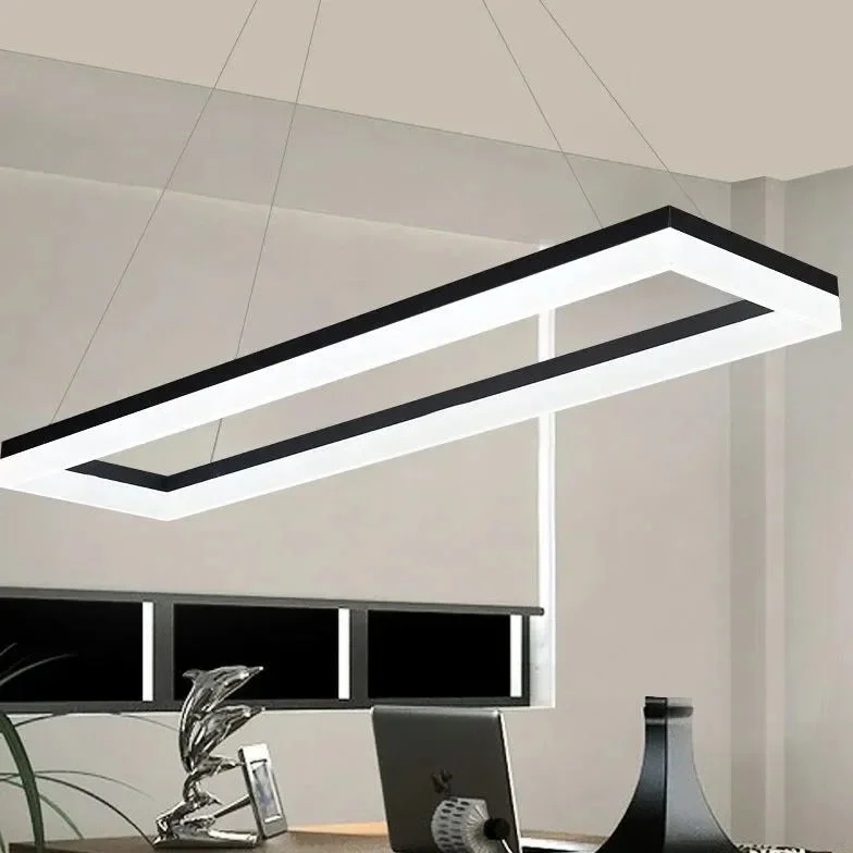 Lámpara colgante oficina led de diseño moderno rectangular