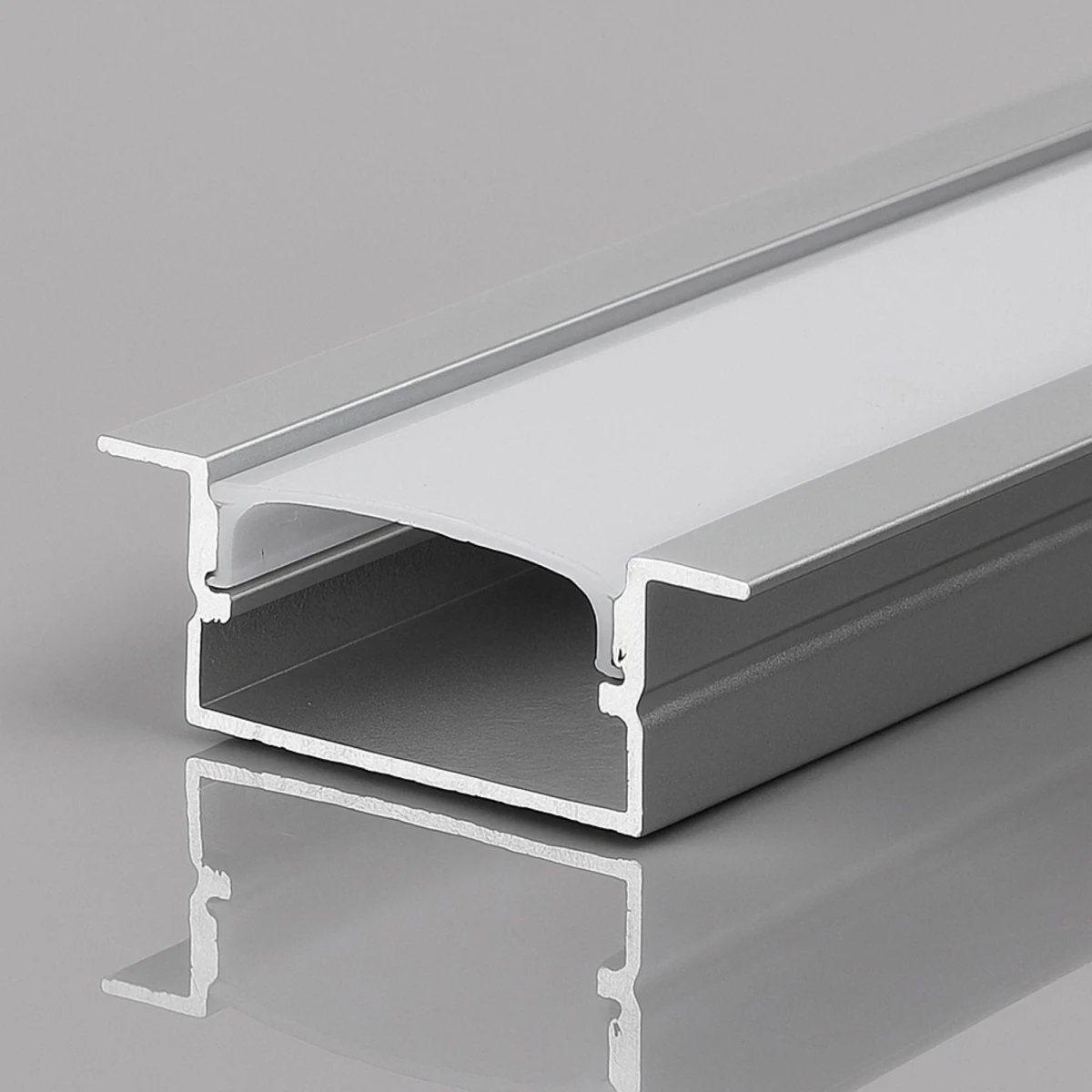Perfil tira LED empotrable con difusor - 28x10mm - Tira LED ≤15mm - 2 metros - 0,6mm